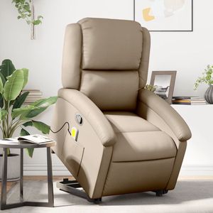 vidaXL Sta-op-massagestoel kunstleer cappuccino
