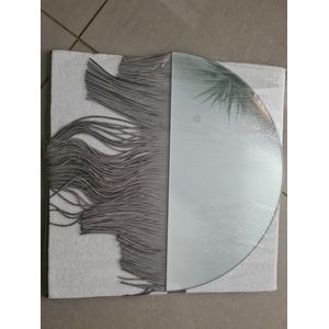Spiegel met Grijze franjers 40 x 40cm