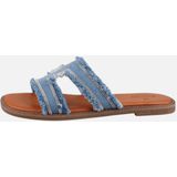 Gezondheidsslippers - Jeansblauw - Synthetisch - Blokhak - Open Neus