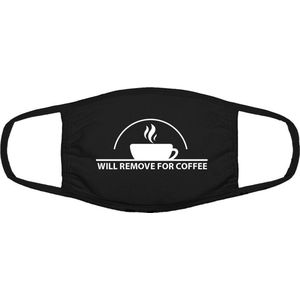 Koffie mondkapje | Coffee |Grappig | gezichtsmasker | bescherming | bedrukt | logo | Zwart mondmasker van katoen, uitwasbaar & herbruikbaar. Geschikt voor OV