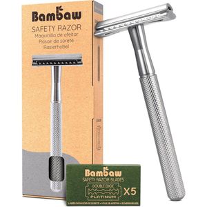 Metalen Veiligheidsscheermes voor Dames en Heren - Nat Scheren met Dubbele Mesjes