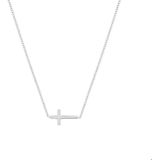 Zilver Gerhodineerde Collier kruis 1 1324419