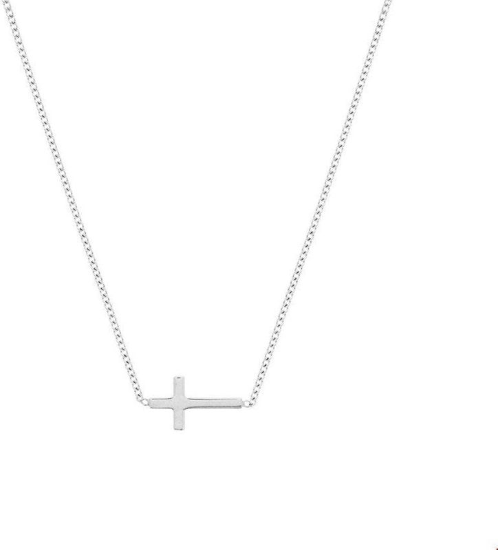 Zilver Gerhodineerde Collier kruis 1 1324419