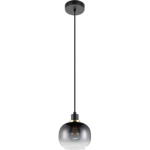 EGLO Oilella Hanglamp - E27 - 19 cm - Smoke glas - Zwart/Geelkoper