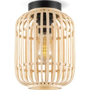 Home Sweet Home - Boheemse stijl Plafondlamp - Bamboe Lampenkap - Cilinder - Beige - Ø21,5 x 30 cm - E27 fitting - Ontworpen voor gebruik in slaapkamers en studeerkamers - met montagetoebehoren