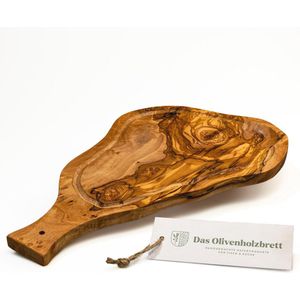 Olijfhouten Snijplank met Sapgoot - Handgemaakt, Natuurlijk en Duurzaam - 45-48 cm