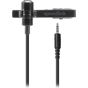 Speedlink Spes Dasspeld Microfoon - Ruisonderdrukking - Clip On - 3.5 mm Jack - Zwart