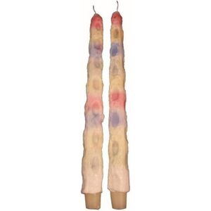 2x Druipkaars gekleurd 30 cm - Druipkaarsen multicolor - Kaarsen home/deco woonaccessoires