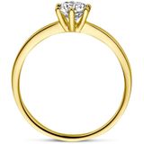Ring - Geelgouden Ring - 14K - Zirkonia - Gepolijst
