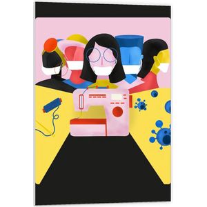 Forex - Mondkapjes Corona - 60x90cm Foto op Forex