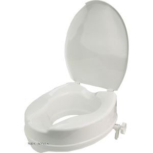 Mrs. Jones Verhoogde 10cm Toiletbril met Deksel - Verhoogd Toiletzitje Toiletverhoger