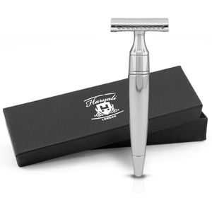 Haryali London Double Edge Safety Razor voor mannen en vrouwen - Roestvrijstalen Double Edge Razor - Ergonomisch ontwerp - Herbruikbaar scheermes - Geschikt voor alle DE-mesjes