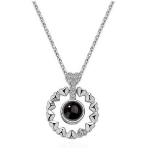 CHARO | ""Ik hou van jou"" in 100 verschillende talen | Krans | Zilverkleurig | I Love You Ketting | Vriendschapsketting | Relatie ketting | Liefde ketting | Ketting Dames | Ketting Moeder | BFF ketting | Liefde Cadeau |
