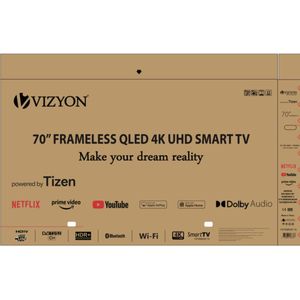 Vizyon VZ70QEU8110 - Televisie - QLED - Smart TV - 4K - HDR - 70 inch - Ultra HD