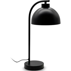 B.K.Licht - Tafellamp zwart - gebogen - met E14 fitting - retro - metaal - decoratieve bedlamp - incl. snoerschakelaar - excl. lichtbron