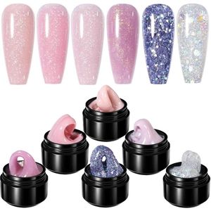 Born Pretty - Builder gel - 6x15 ml - HEMA-vrij - Buildergel - Builder gel nagels - Builder gel set - Builder gel gel nagels - Gelnagels - Gel nagels - Gel voor nagels - Hard gel - Polygel