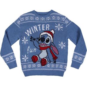 Lilo and Stitch kersttrui blauw winter fun - Disney - Foute kersttrui - XS