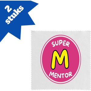 Akyol - super mentor brillendoekjes - Mentor - een mentor - school - verjaardagscadeau - afscheidscadeau - kado - gift - geschenk - 17,8 bij 17,8 cm - 2 stuks