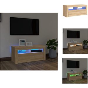 vidaXL TV-meubel Freek - Hifi-kast - Sonoma eiken - 90 x 35 x 40 cm - Met RGB LED-verlichting - Kast