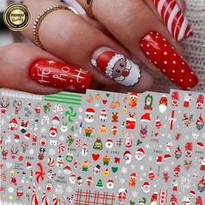 GUAPÀ® Nagelstickers Kerst Thema 5 Vellen | Nagel Stickers Kerst | Zelfklevende Nagelstickers | Nail Art 3D Stickers | Nagelstickers Kinderen | Nagel Decoratie | Nagel Versiering | Gellak | Acryl Nagels | 5 velletjes Kerst Nagel stickers