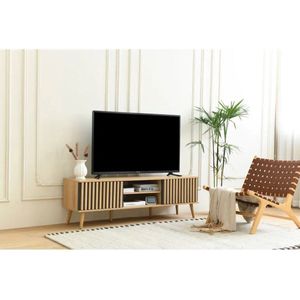 Mobistoxx - Tv-meubel PISTACHE - 150cm - 2 deuren - houtbruin/zwart