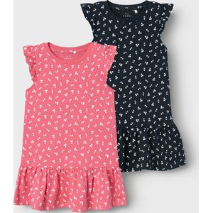 NAME IT NMFVIDA 2P CAPSL DRESS Meisjes Jurk - Camellia RosePack:Dark Sapphire - Maat 116