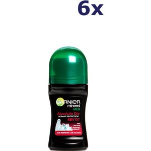 6x Garnier Roll On 50ml For Men Absolute Dry Deodorant