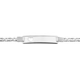 Zilveren Graveerarmband hart plaat 6 1008812 18 cm