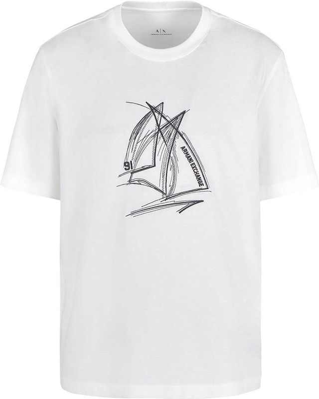 Armani Exchange - T-shirt - Wit - Katoen - Korte Mouwen