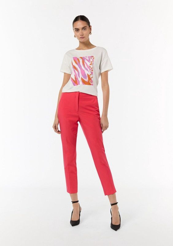 comma - Capri Broek - 7/8 - Viscosemix - Slim Fit