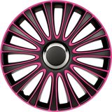 Autostyle Wieldoppen Lemans 14 Inch Abs Zwart/roze Set Van 4