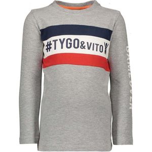Tygo&Vito Jongens t-shirts & polos Tygo&Vito T&v t-hirt LS cut & sewn #TYGO&vito grijs 122/128