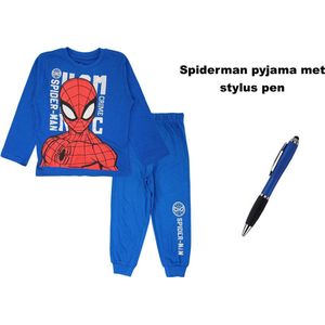 Spiderman - Marvel - Pyjama - Koningsblauw met Stylus Pen. Maat 92 cm / 2 jaar.