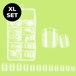 Renalux - Nageltips Short - Nageltips voor Gelnagels - Nageltips Naturel - Nageltips Transparant Set - Nepnagels - Kunstnagels - Plaknagels - Press On Nails - 120 Stuks