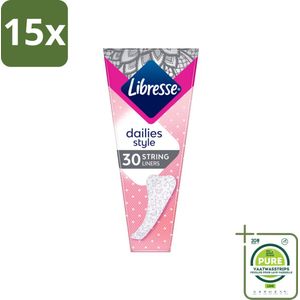 15 x Libresse – Inlegkruisjes – Fresh String – Voor stringslips – 30 Inlegkruisjes - Grootverpakking - String Inlegkruisjes - Frisheid - Comfort - Hygiëne - Stringslips