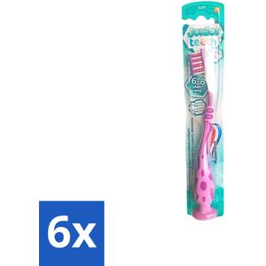 Aquafresh - Junior Teeth Tandenborstel - 6-8 Jaar - Cool Ontwerp - 1 Stuk - Voordeelverpakking - 6 stuks