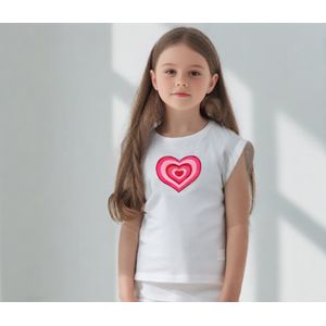 Starry Indigo - Valentijnsdag T-shirt voor meisjes met love hart