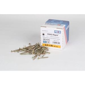 FEKO-Rapid Spaanplaatschroef geel verzinkt TX20 4x40mm (doos 500stuks)