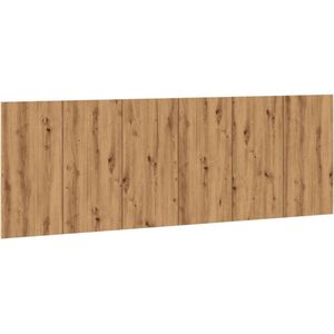 vidaXL - Hoofdbord - wandmodel - 240x1,5x80 - cm - bewerkt - hout - artisanaal - eiken