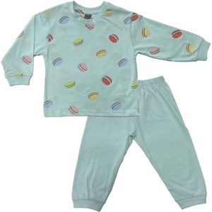 Meisjes Pyjama - Katoen - Macarons - Mintgroen - Maat 98