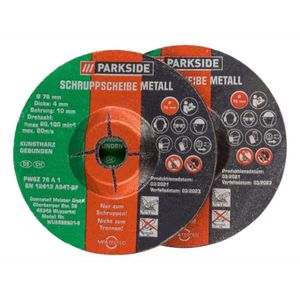 PARKSIDE® Toebehoren haakse slijper Schaafschijven, 2-delig - Voor gangbare 12V-haakse slijpers boring 10mm