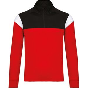 PROACT® Trainingssweater 1/4 rits kind PA388 - Sporty Red / Black - 4/6 years (4/6 ans)