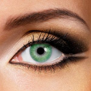 Fashionlens® kleurlenzen - Pure Green - jaarlenzen met lenshouder