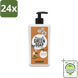 Marcel's Green Soap - Handzeep - Sandelhout & Kardemom - Voor dagelijks gebruik - 500 ml - Voordeelverpakking - 24 stuks - Handzeep - Sandelhout