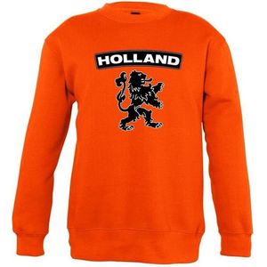 Oranje Holland zwarte leeuw sweater kinderen 9-11 jaar (134/146)