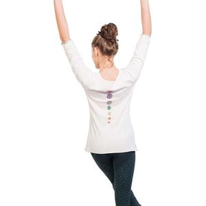 Yoga top biologisch katoen chakra M/L wit