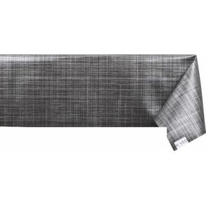 Raved Tafelzeil Linnen Look  140 cm x  140 cm - Donker Grijs - PVC - Afwasbaar