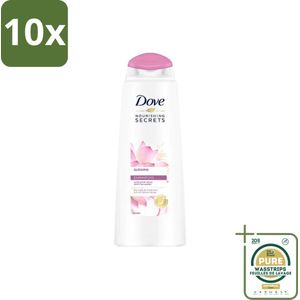 10 x Dove Nourishing Secrets - Shampoo - Roze lotus & Rijstwater - 250 ml - Grootverpakking - Glanzende Haar - Haarverzorging - Shampoo - Haarhydratatie - Haarversterking