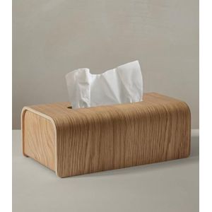 PromoHome Houten Tissuebox Houder - Scandinavisch Design met Eiken Afwerking