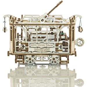 Wooden City Stadstram met Rails - Houten Modelbouw